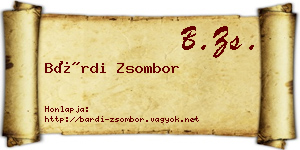 Bárdi Zsombor névjegykártya
